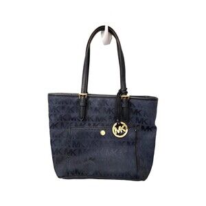 Michael Kors Blue Canvas Shoulder Handbag - New/Sold Out Design/COA included
